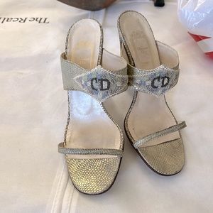 Christian Dior bead embellished heeled sandals